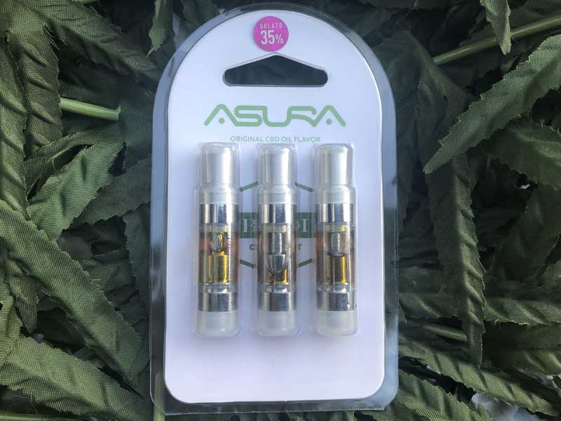 ASURA CBD 3 ATOMIZERS CBD 35% or CBD5% 510 �J�[�g���b�W 3�{�Z�b�g