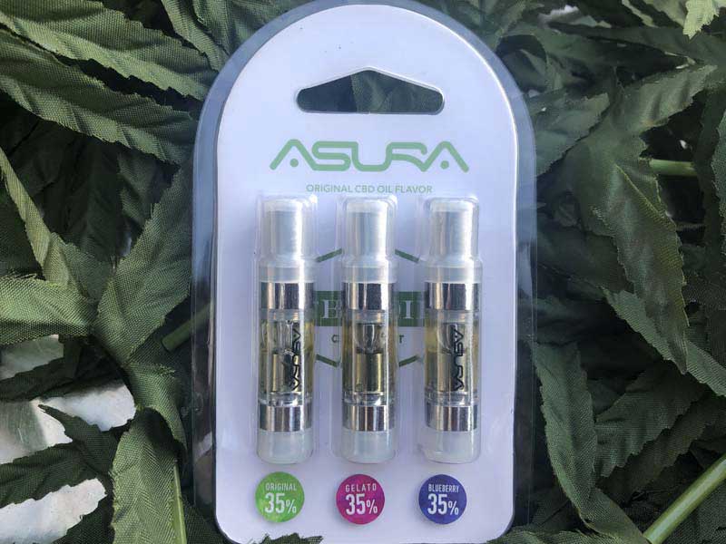 ASURA CBD 3 ATOMIZERS CBD 35% or CBD5% 510 �J�[�g���b�W 3�{�Z�b�g