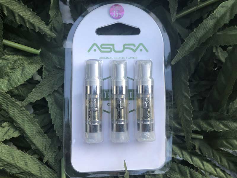 ASURA CBD 3 ATOMIZERS CBD 35% or CBD5% 510 �J�[�g���b�W 3�{�Z�b�g