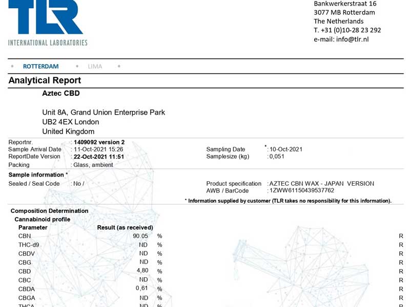 AZTEC CBD/ CBN WAX �A�X�e�J CBN ���b�N�X 1g CBN�Z�x90% CBD�Z�x5% 