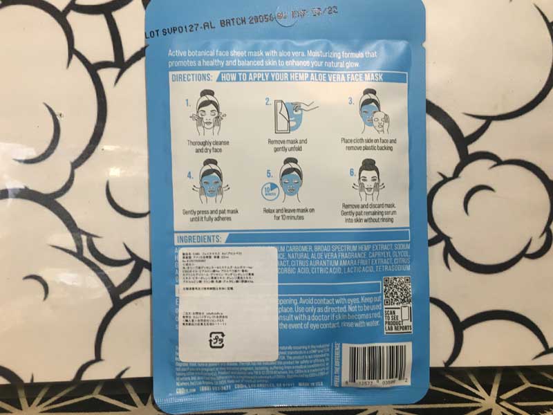 CBD FX CBD FACE MASK�A�u���[�h�X�y�N�g����CBD 50mg�@CBD �t�F�C�X�}�X�N