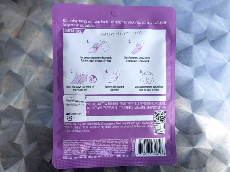 CBD FX CBD FOOT MASK�A�u���[�h�X�y�N�g����CBD 50mg�@�t�b�g�P�A�� CBD�t�b�g�}�X�N