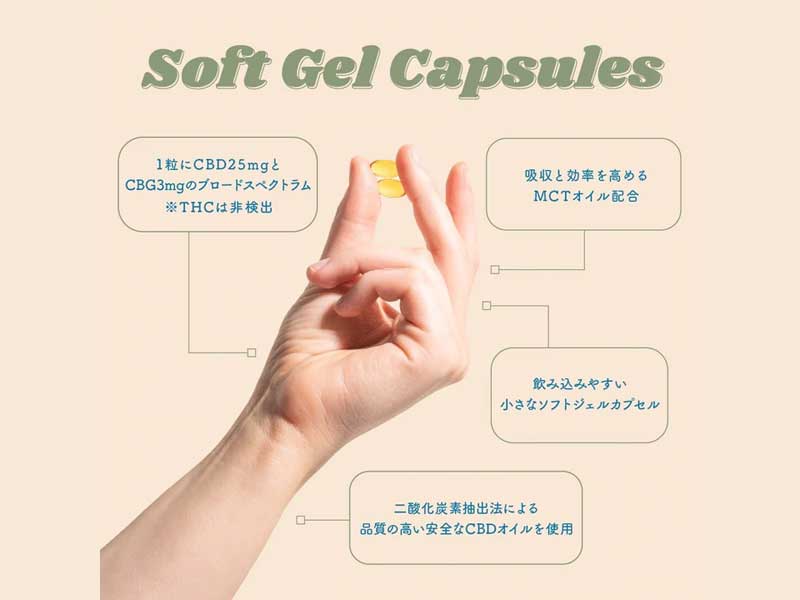CBDfx CBD SOFT CAPSULE�A�������ƒ�������CBD�\�t�g�W�F���J�v�Z�� 30���i1��CBD25mg&CBG3mg�j