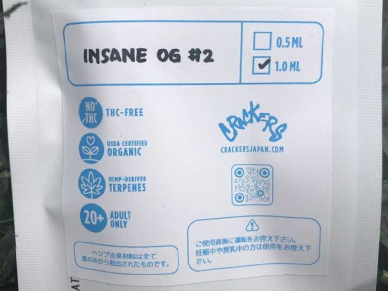 CRACKERS CBD WanCa INSANE OG#2 THCH 30% & HHCH 5% 1ml ���l���� THCH�@POD