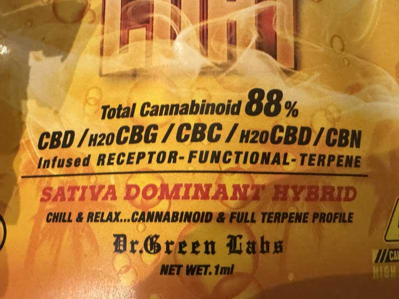 Dr.Green Labs/CBD LIQUID/GOLDEN GOAT 1ml �A���Z�v�^�[�@�\���e���y�� SATIVA�D�� HYBRID