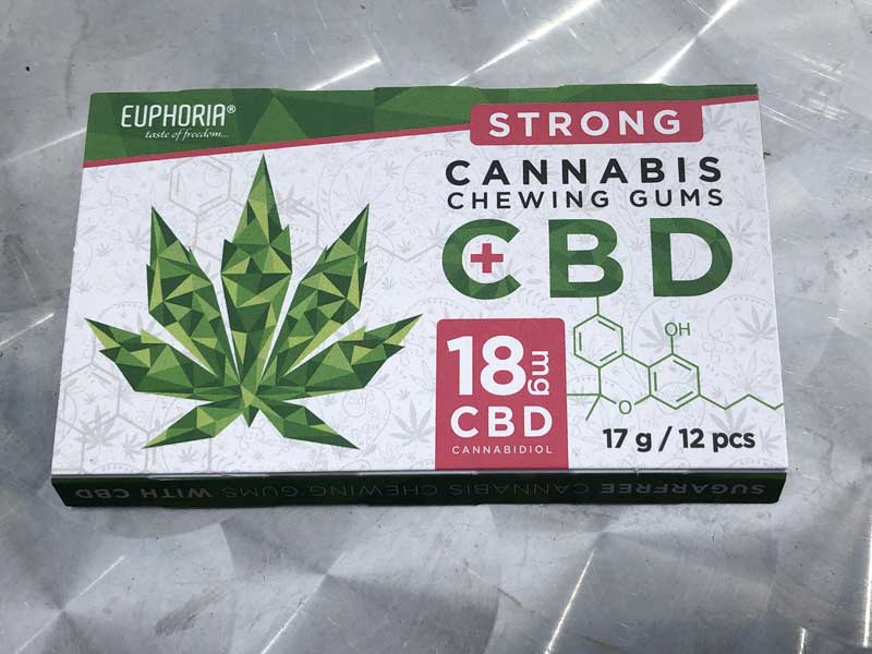 EUPHORIA�@CBD Gum ���[�t�H���A CBD�K��18mg/12�� �V���K�[���X�����B�[�K���d�l�����`�q�g����
