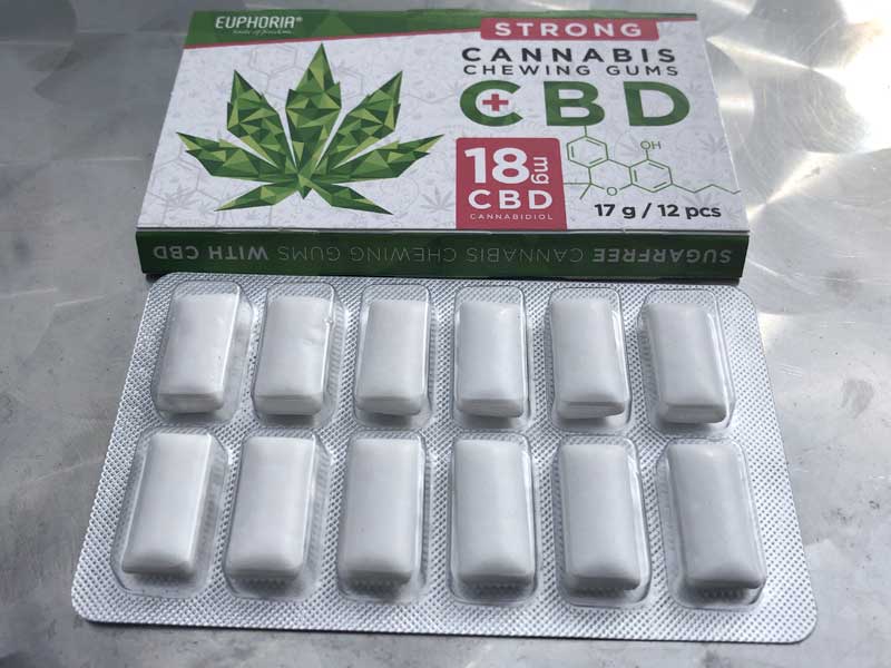 EUPHORIA�@CBD Gum ���[�t�H���A CBD�K��18mg/12�� �V���K�[���X�����B�[�K���d�l�����`�q�g����