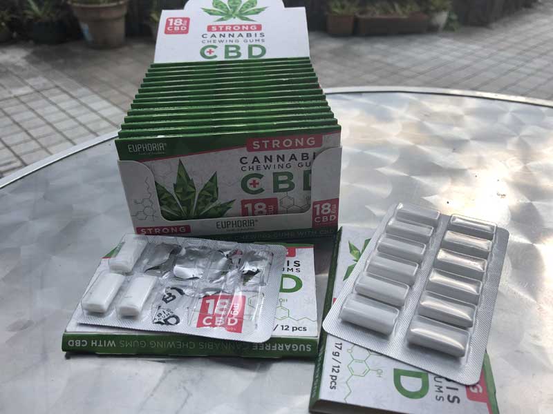 EUPHORIA�@CBD Gum ���[�t�H���A CBD�K��18mg/12�� �V���K�[���X�����B�[�K���d�l�����`�q�g����