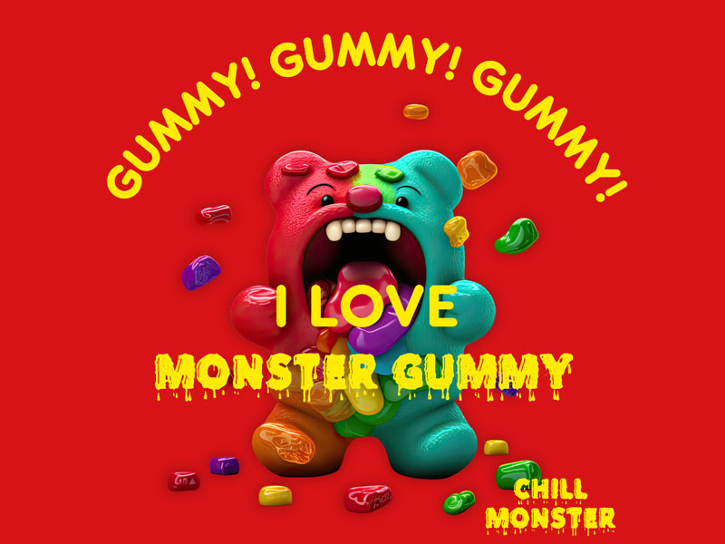 CHILL MONSTER/MONSTER GUMMY �����X�^�[�O�~/CBD500mg(�Ԃǂ���)5������@by Hubble Bubble