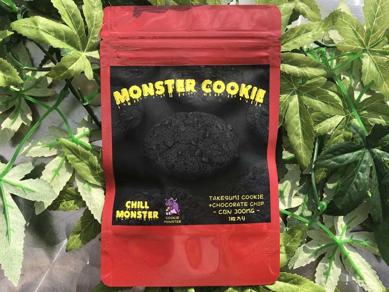 CHILL MONSTER/MONSTER COOKIE 竹炭チョコレートチップクッキー、CBN300mg　by Hubble Bubble