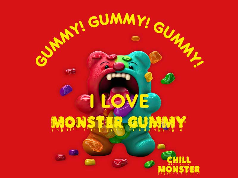 CHILL MONSTER/MONSTER GUMMY �����X�^�[�O�~/CBN500mg(��񂲖�)5������@by Hubble Bubble