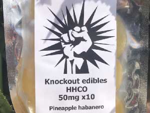 夏季限定 Knockout HHC-O Gummy & カンナビノイド mix HHCO 50mg x 10粒　パイナップルハバネロ味