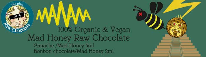 manana x sar+ 100% Organic & Vegan Mad Honey Raw Chocolate、マッドハニー ローチョコレート