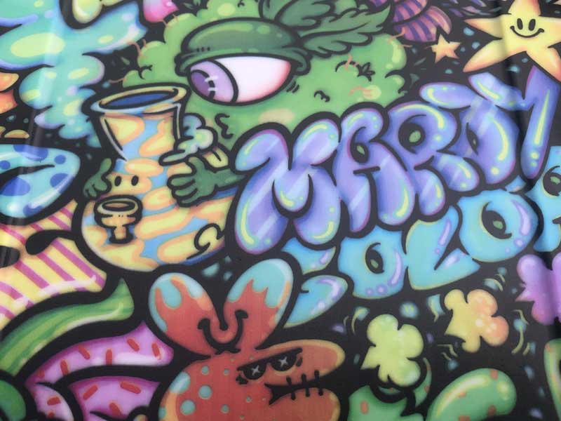 MARDY COLOR マーディカラー 大麻キャラ、蓋付き 赤、緑、青、紫、点滅を選べる LED Tray、トレイ