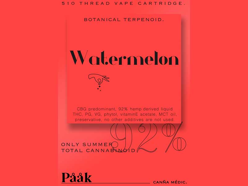Paak Canna Medic �p�[�N�J���i���f�B�b�N�@CBG�D�����L�b�h �g�[�^��92% Watermelon 0.5ml