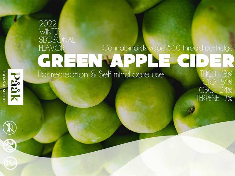 Paak Canna Medic �p�[�N�J���i���f�B�b�N�@THCH 18% &CRDxCBG /Green Apple Cider�@THCH���L�b�h
