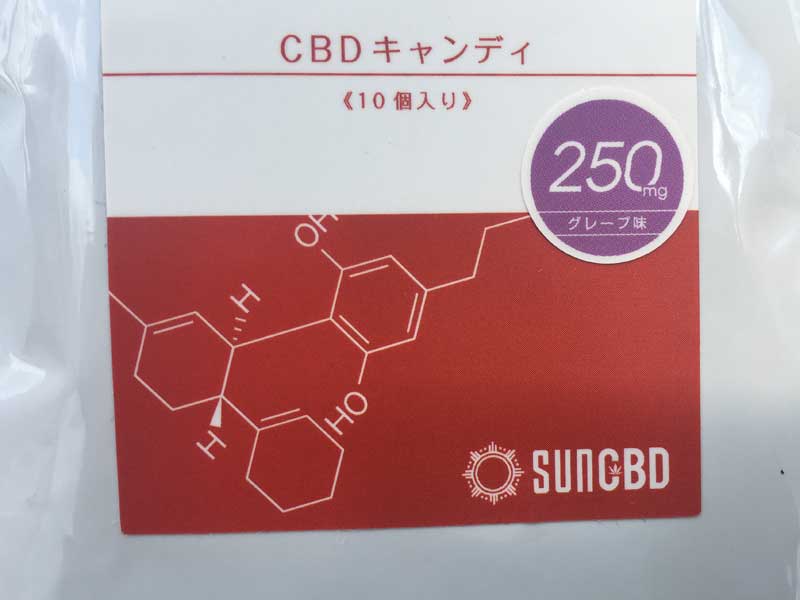 CBDエディブル/SUNCBD 1粒 25mgのCBD配合のリラックス CBD キャンディー、レモン味、グレープ味