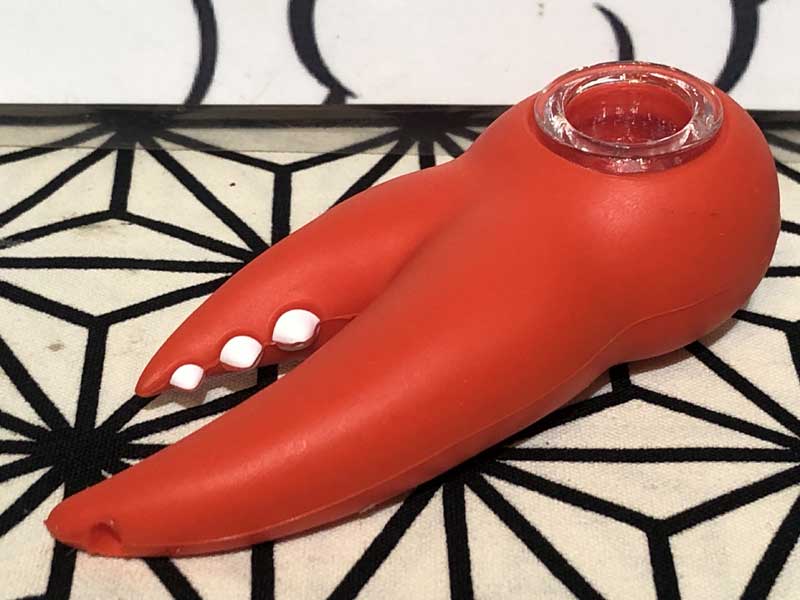LIT SILICONE LOBSTER CLAW HAND PIPE ���u�X�^�[ �V���R�� �n���h�p�C�v �K���X�X�N���[������