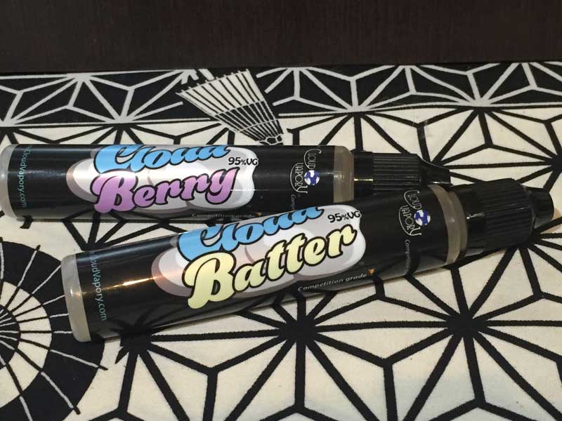 カリフォルニア産のVape E-Liquid Cloud Vapory、クラウドバター、クラウドベリー、VG 95%の為、RDA推奨