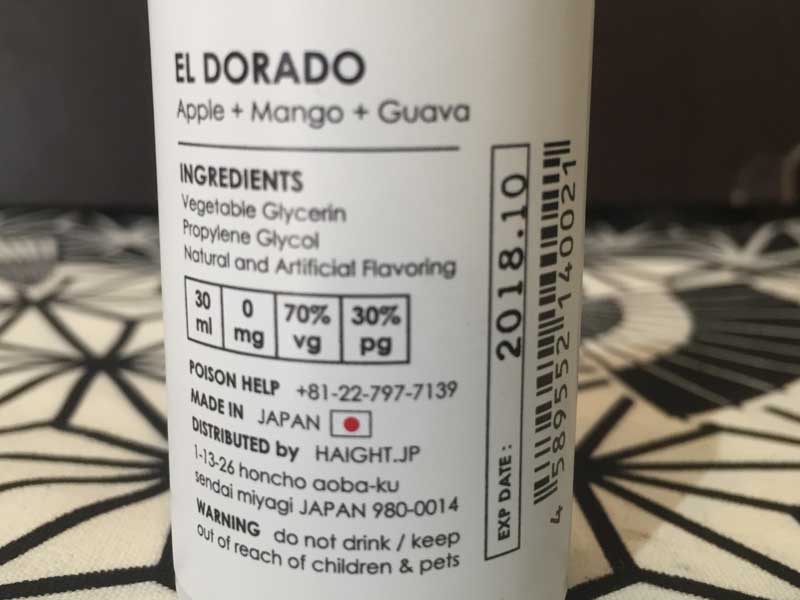 ���{�� ���L�b�h HAIGH EL DORADO 30ml �w�C�g �G���h���hApple  Mango  Guava �A�b�v��x�}���Sx�O�@�o�[