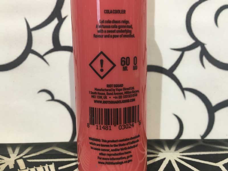 UK���IRiot Squad�ACOLA COOLER�@60ml ���C�I�b�g�X�J�b�h�A�R�[�� x �����\�[��