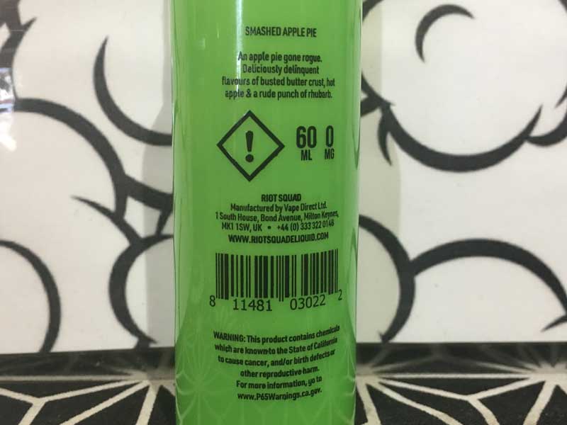 UK���IRiot Squad�ASMASHED APPLE PIE 60ml ���C�I�b�g�X�J�b�h�A�o�^�[�����Ղ� �A�b�v���p�C