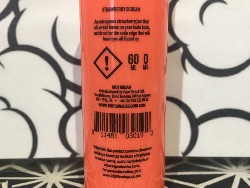 UK���IRiot Squad�ASTRAWBERRY SCREAM 60ml ���C�I�b�g�X�J�b�h�A�C�`�S�W�����t���[�o�[