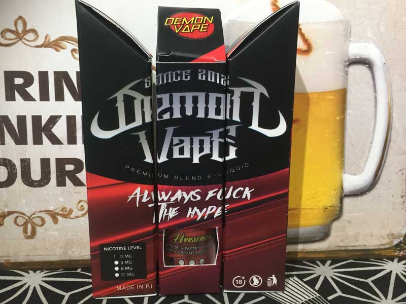 Demon Vape 4 HORSEMEN�@60ml �f�[�����x�C�v �s�[�i�b�c�N���[�����^�o�R�t���[�o�[�iRY4�j