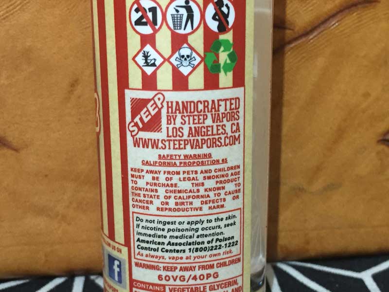 US Vape e-liquid Steep Vapors Pop Deez(�|�b�v�f�B�[�Y )�@�L���������|�b�v�R�[�� 60ml