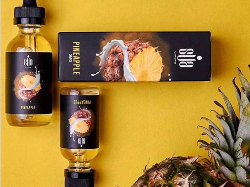 US Vape E-Liquid SUA VAPORS 30ml �����ׂ��V���v����Pineapple �p�C�i�b�v�����̃��L�b�h 