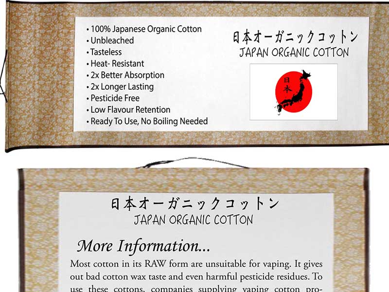 Rebuildable�p�i/Kendo Vape Cotton�A�����x�C�v�R�b�g���A�I�[�K�j�b�N�R�b�g��