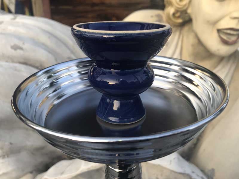 Shisha シーシャ 水パイプ本体 Large Blue2 78cm　青ガラス、陶器、ステンレス