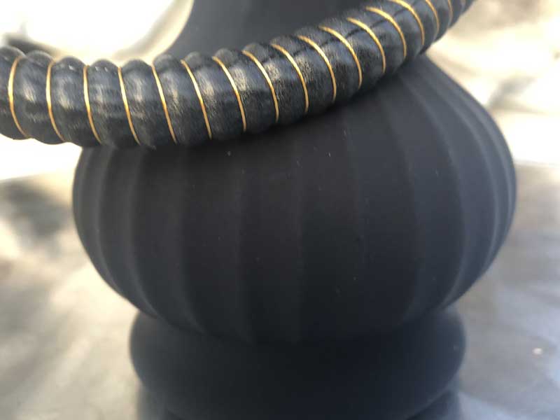 Shisha シーシャ 水パイプ本体 Medium Black2 /41cm　ガラス、陶器、ステンレス