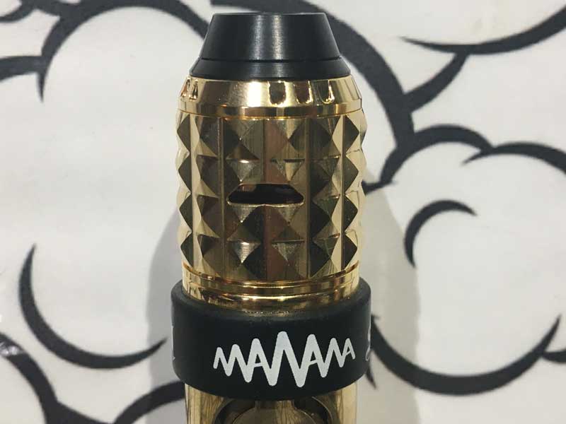 Vandy Vape Capestone RDA �s���~�b�h�X�^�b�Y�̊O�ρA�s���~�b�h�̂悤�ȃf�b�L�̃L���v�X�g��