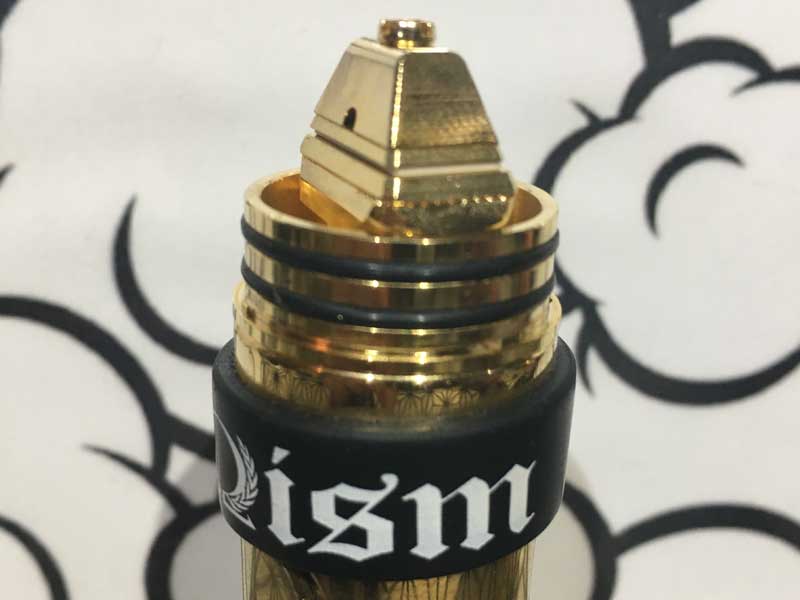 Vandy Vape Capestone RDA �s���~�b�h�X�^�b�Y�̊O�ρA�s���~�b�h�̂悤�ȃf�b�L�̃L���v�X�g��