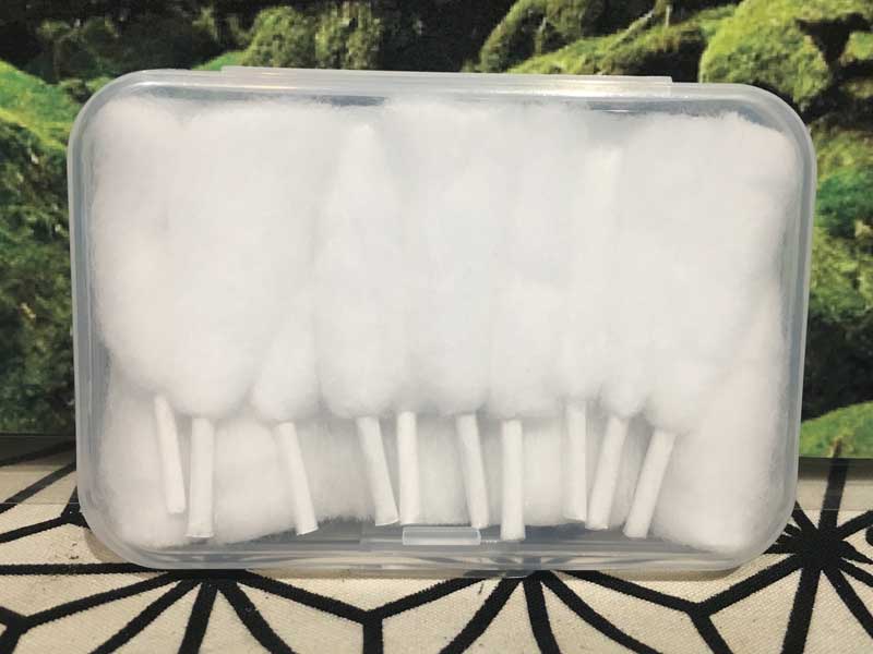 RDA、RTAで通しやすい棒付きのオーガニックコットン