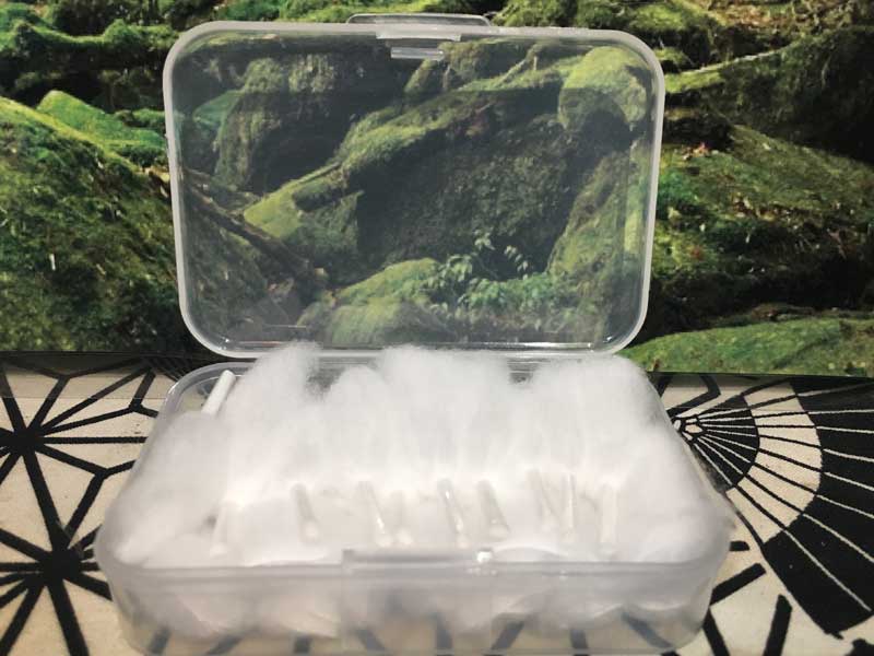 RDA、RTAで通しやすい棒付きのオーガニックコットン