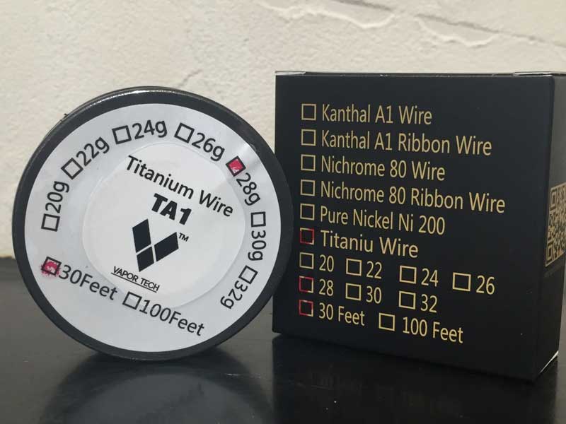 リビルダブル用品、RBA Coil VAPOR TECH、titanium ベイパーテック、チタニウムワイヤー 28G