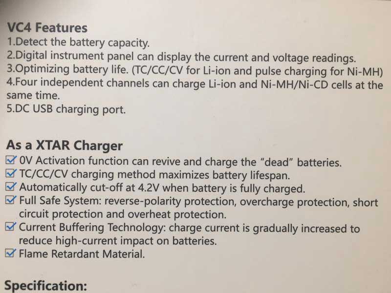 ���`�E���}���K���d�r �o�b�e���[�`���[�W���[ XTAR VC4 4�{�����ɏ[�d�o����[�d��