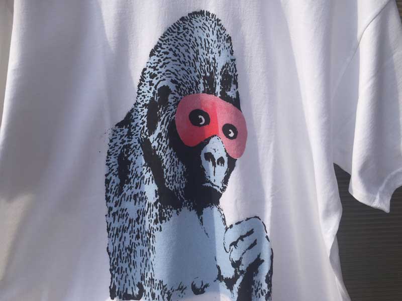 Banksy �o���N�V�[�@�X�e���V���A�[�g�@�O���t�B�e�B�[T�V���c from UK/ Masked Gorilla S/S Tee