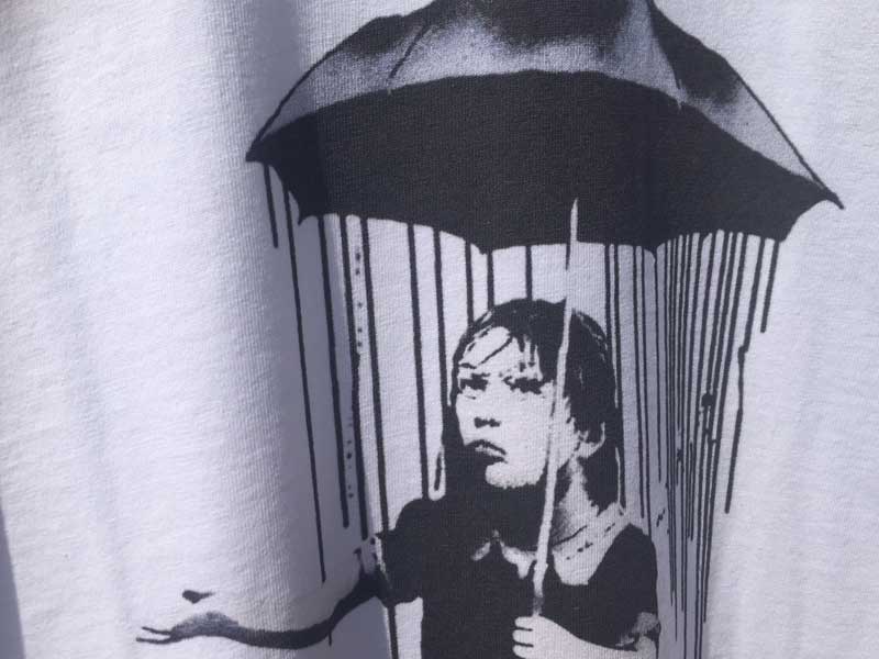 Banksy �o���N�V�[�@�X�e���V���A�[�g�@�O���t�B�e�B�[T�V���c�AS/S Tee from UK