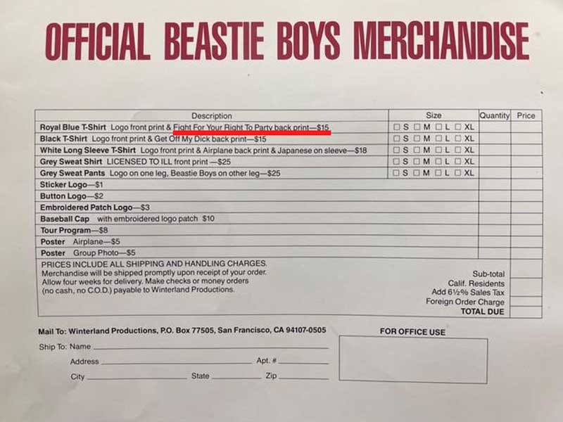 Beastie Boys ビースティーボーイズFight for your right to Party S/S bootleg Tee by Black Donuts