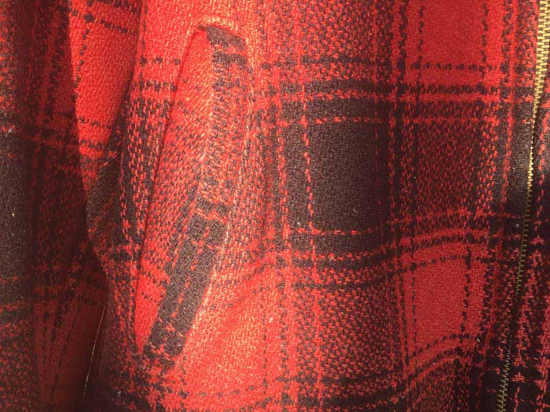 Vintage�AUsed�A1950�N�� PENNEY'S �Ԃ� �u���b�N�`�F�b�N �n���e�B���O �W���P�b�g