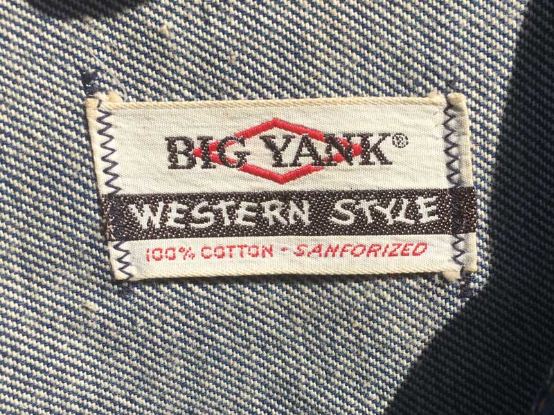 1960's Vintage Used Big Yank Denim JKT 60年代  ビッグヤンク　赤耳付き デニム ジャケット、Gジャン