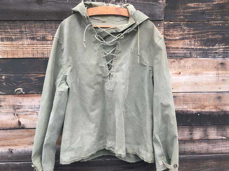 Vintage Military JKT 1940�N�� USN US�l�C�r�[�A�A�����J�C�R�̃v���I�[�o�[ ���C���p�[�J�[ �҂ݕR