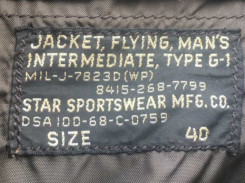 Vintage Military JKT 1960�N�� USN G-1 MIL-J-7823-D ���U�[�W���P�b�g�A�v�W����