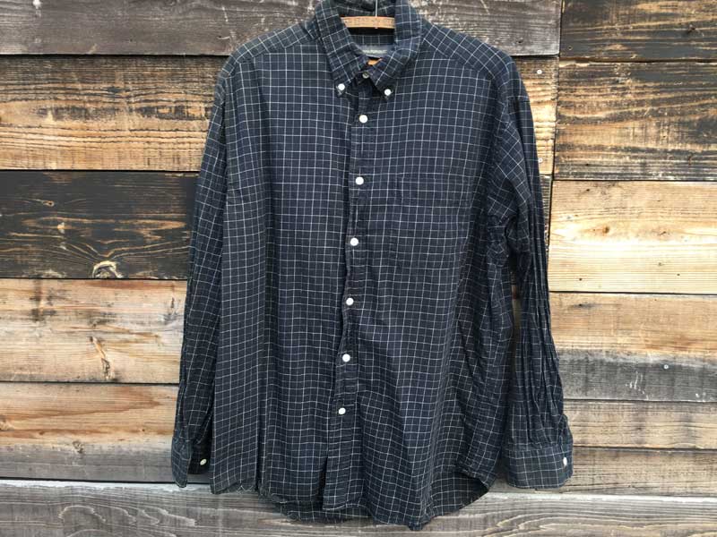 Used Banana Republic B.D. Check Shirts �AUS�Ò� �o�i�i���p�u���b�N �`�F�b�N���̃{�^���_�E���V���c