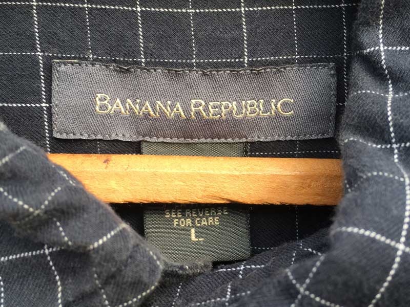 Used Banana Republic B.D. Check Shirts �AUS�Ò� �o�i�i���p�u���b�N �`�F�b�N���̃{�^���_�E���V���c