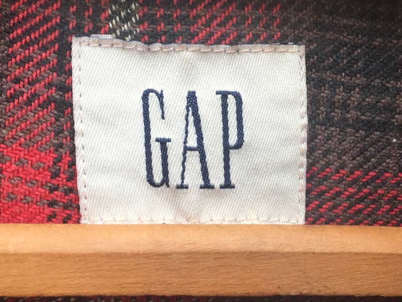 Used GAP Gradation check Nel Shirts �AUS�Ò� �M���b�v �Ԃ��O���f�[�V�����`�F�b�N�̃l���V���c