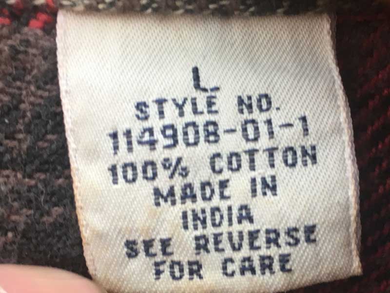 Used GAP Gradation check Nel Shirts �AUS�Ò� �M���b�v �Ԃ��O���f�[�V�����`�F�b�N�̃l���V���c